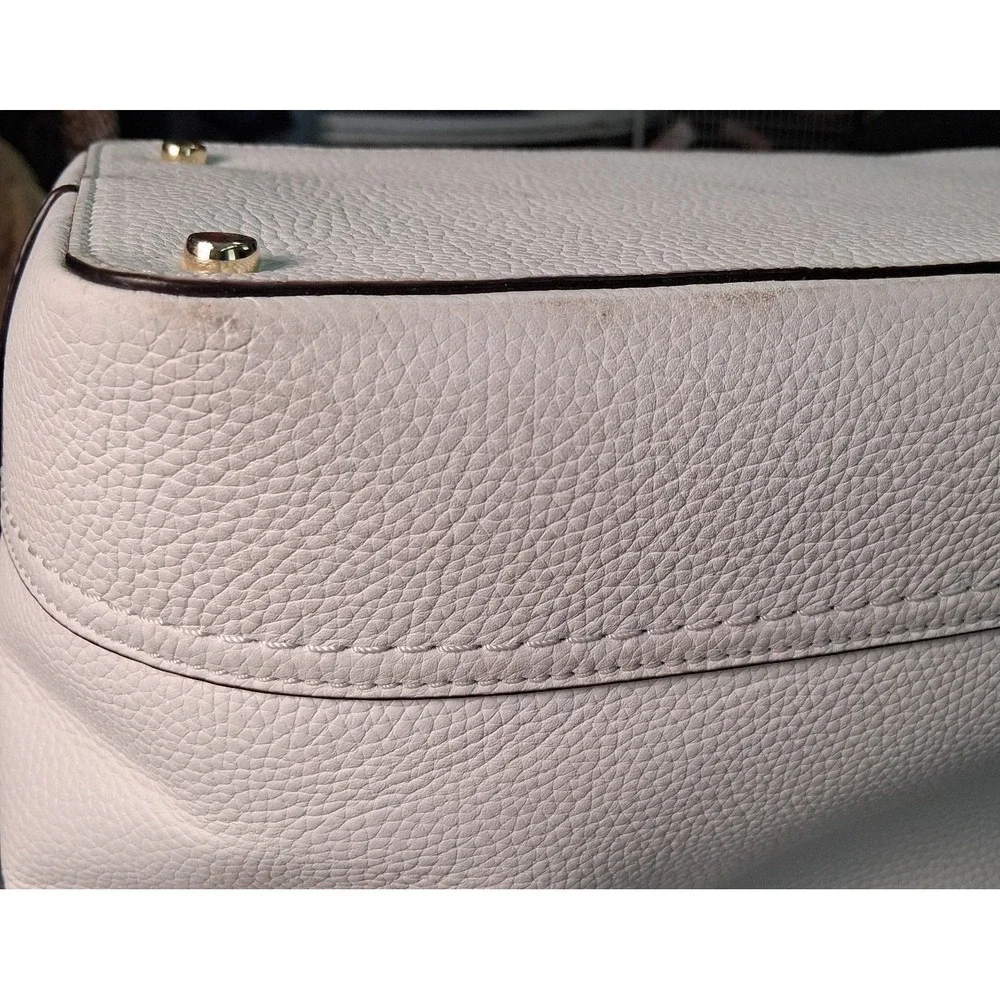 Kate‎ Spade New York White Pebble Leather Tote 13 x 10 x 6